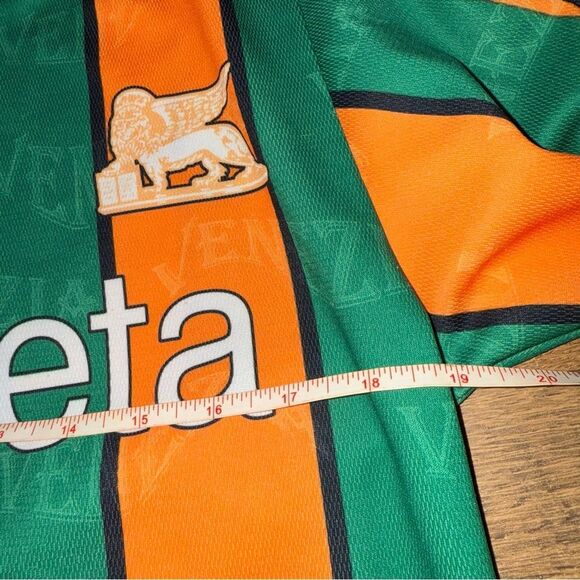 Venezia Men's Green and Orange Striped Shirt - Picture 3 of 6